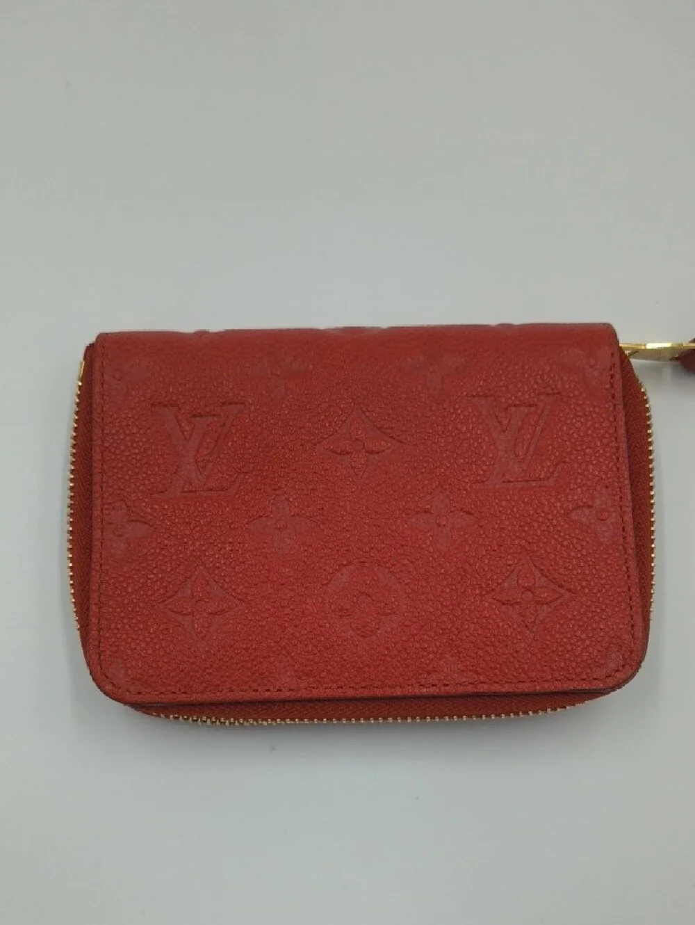 Louis Vuitton Red Empreinte Leather Zippy Coin Purse Wallet